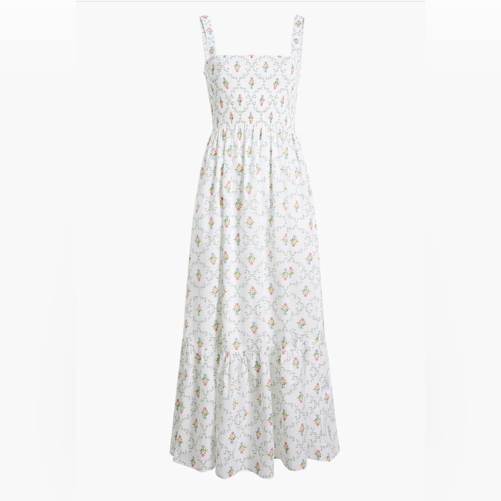 Hill House The Anjuli Nap Dress in Pastel Trellis Cotton
